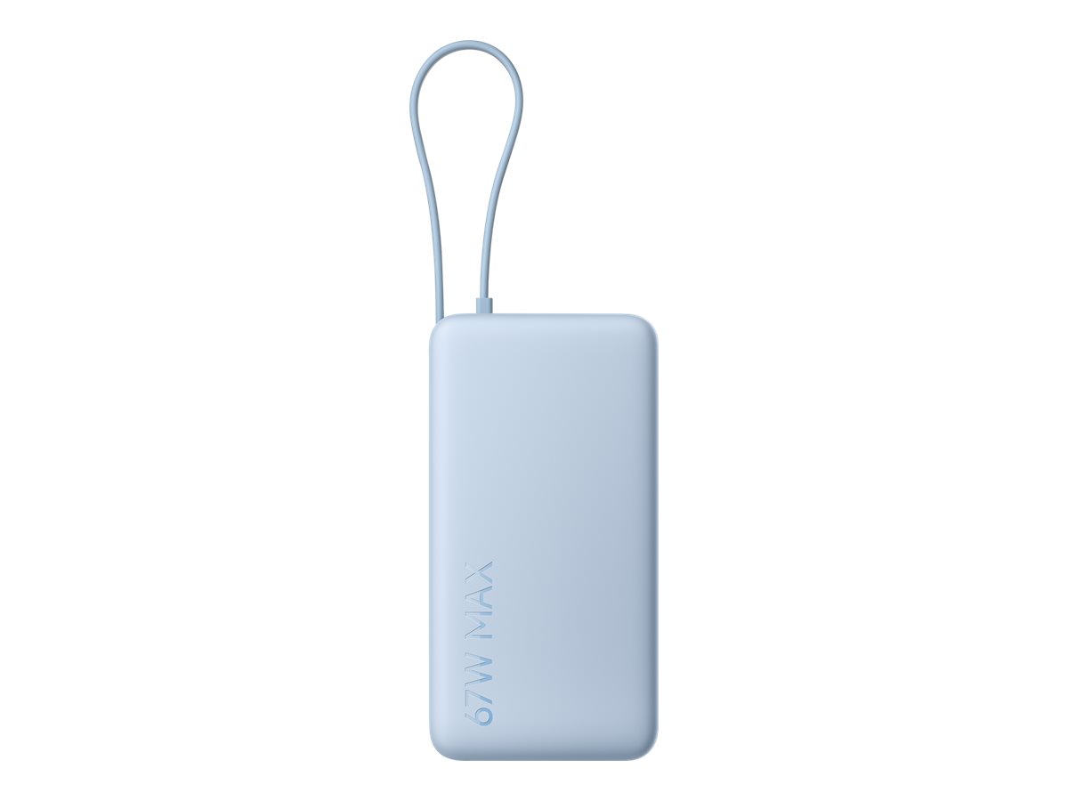Xiaomi PB2067 - Powerbank - integreret kabel - 20000 mAh - 74.37 Wh - 67 Watt - 3.25 A - Fast Charge, QC 2.0, QC 3.0, QC 3.5, PD 2.0, Power Delivery 3.0 + PPS, Apple Fast Charge - 3 output-stikforbindelser (24 pin USB-C, USB)