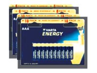 Varta LR03/AAA (Micro) (4103) batteri, 10 stk. box alkaline mangan batteri, 1,5 V