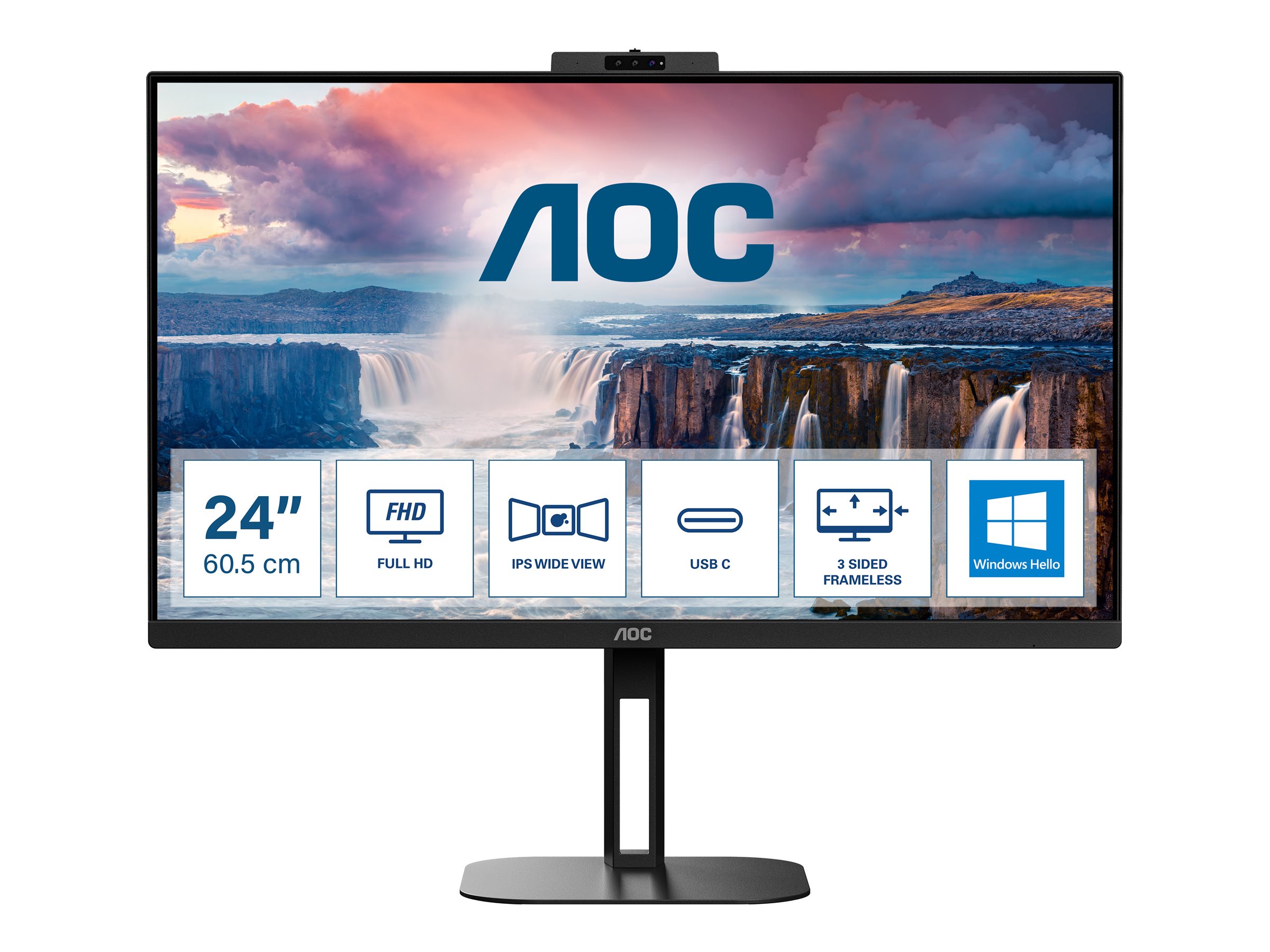 AOC Value-line 24V5CW/BK 24" IPS 1920 x 1080 (Full HD) HDMI DisplayPort USB-C 75Hz
