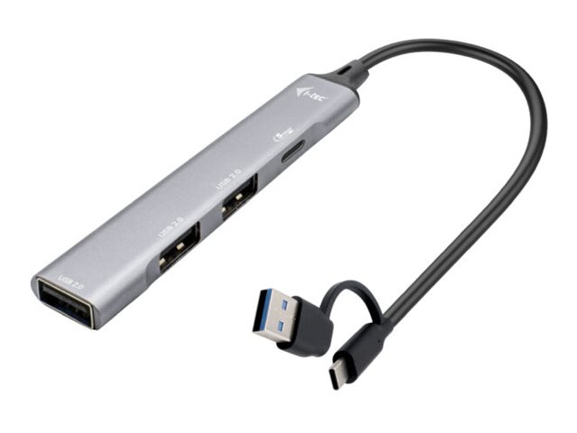 I-Tec Hub - USB-C/USB-A metal - 4-Port - USB 3.0 USB hub - 4 ports - Grå