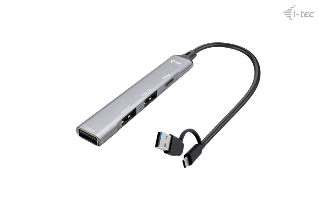 I-Tec Hub - USB-C/USB-A metal - 4-Port - USB 3.0 USB hub - 4 ports - Grå