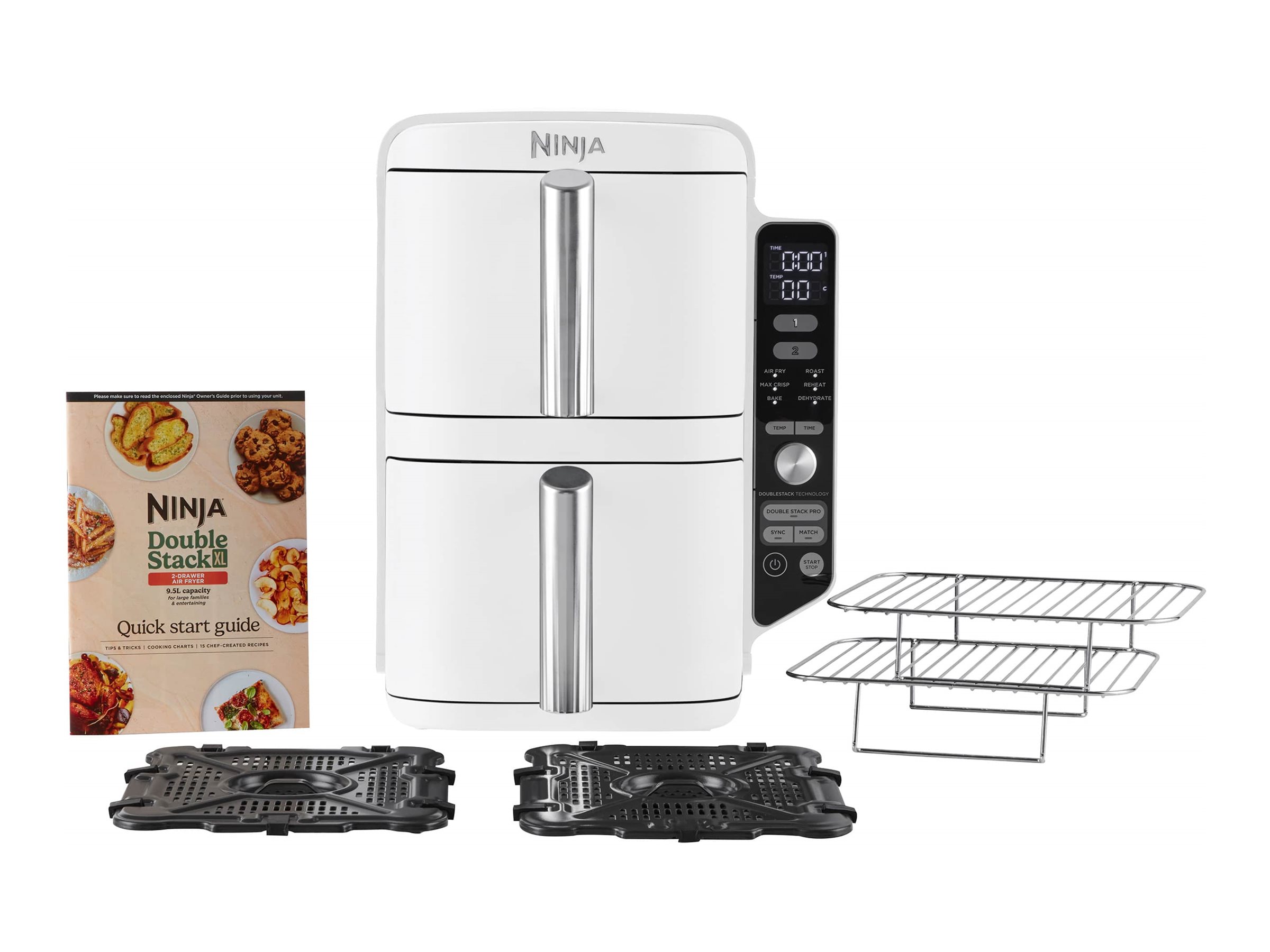 Ninja Double Stack XL - SL400EUWH – Luftfryser med to skuffer på 9,5 l og SYNC & MATCH