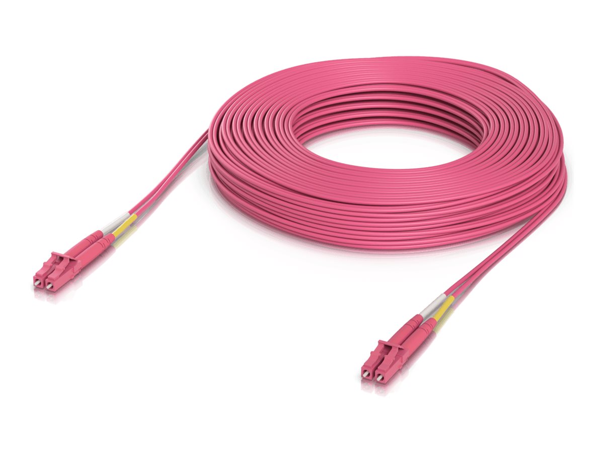 Ubiquiti UniFi OM4 Duplex LC UPC Fiber Patch Cable 30m - Pink - 30m