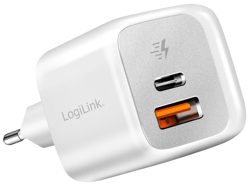 Logilink adapter 20Watt 1xUSB-C 1xUSB-A Hvid