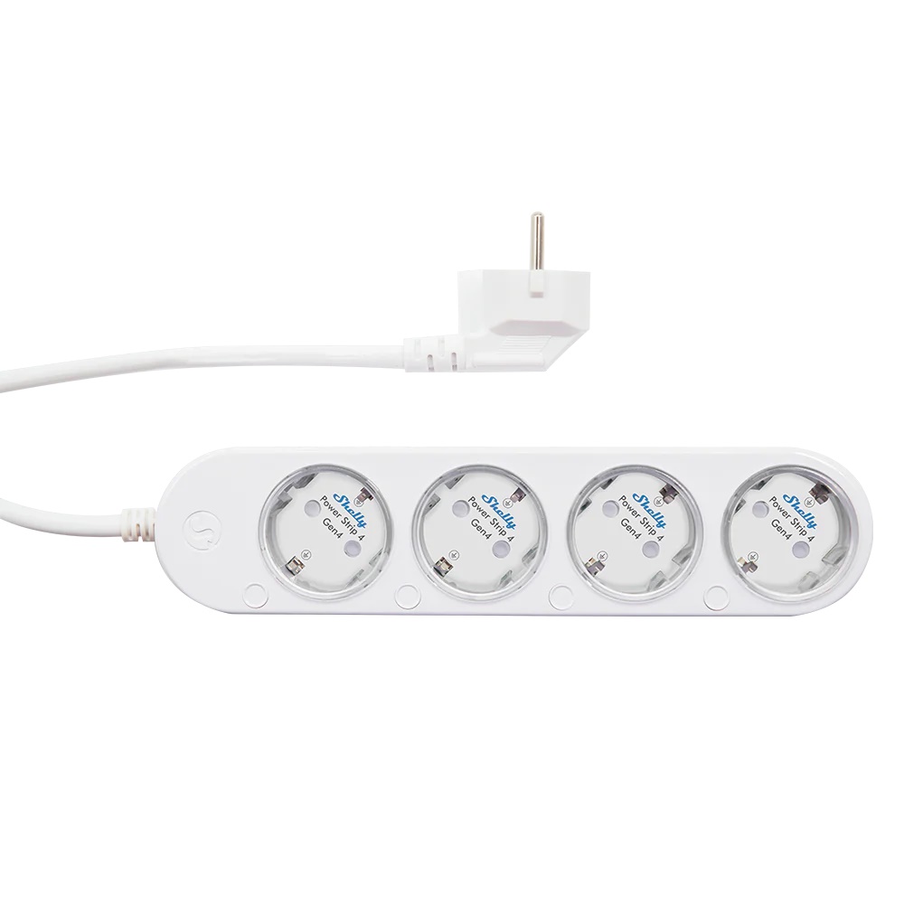 Shelly Power Strip Gen4 White - WiFi & Zigbee smart stikdåse