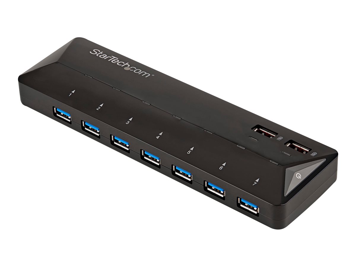 StarTech.com 9 Port USB 3.0 Hub - 7 x USB-A, 2 x USB-A Charge Ports - Multi Port Powered USB Charging Station (ST93007U2C) USB sharing switch til