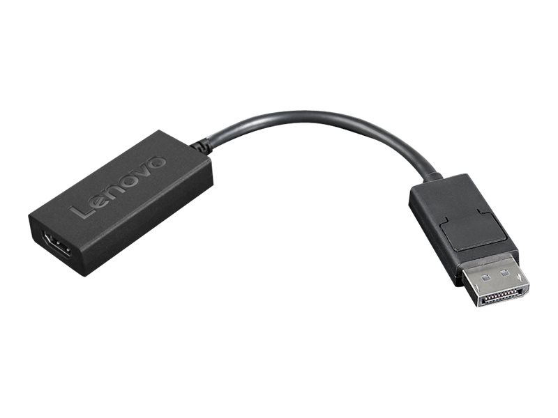 Lenovo - Videoadapter - DisplayPort han til HDMI hun - 22.5 cm - sort - 4K support