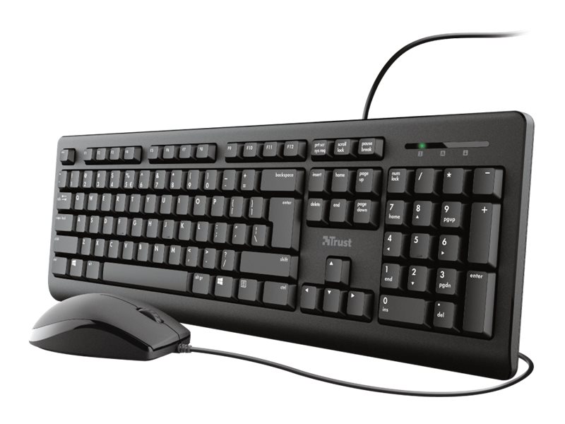 Trust TKM-250 - Sæt med mus og tastatur - USB - Nordisk - sort