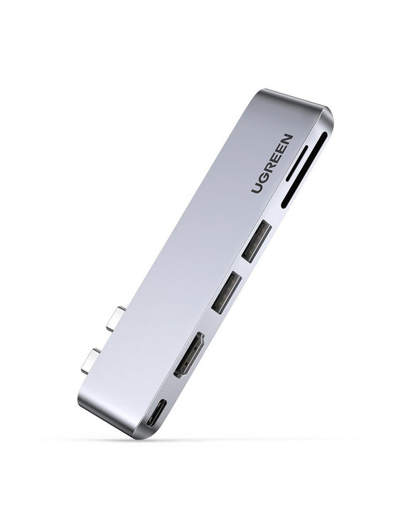 Ugreen 6-in-2 USB C Hub - Dockingstation - USB-C 3.1 Gen 2 / Thunderbolt 3 - HDMI - for Apple MacBook Air (Early 2020, Late 2018, Late 2020, Mid 2019)  MacBook Pro (Early 2020, Late 2016, Mid 2017, Mid 2018, Mid 2019)