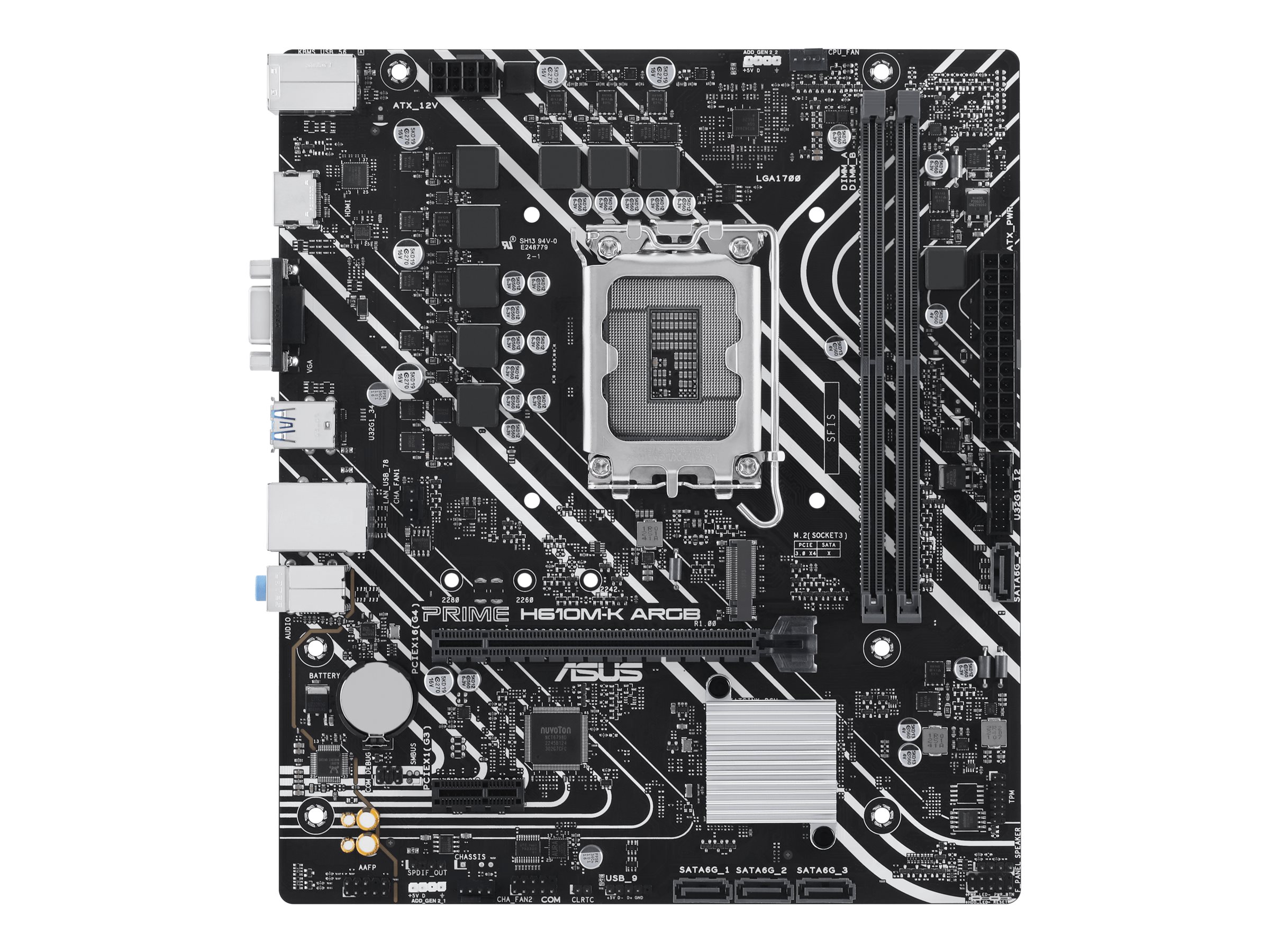 ASUS PRIME H610M-K ARGB Bundkort - Intel H610 - Intel LGA1700 socket - DDR5 RAM - Micro-ATX