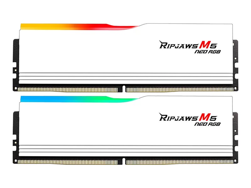 G.Skill Ripjaws M5 Neo RGB DDR5-6000 - 32GB - CL36 - Dual Channel (2 pcs) - AMD EXPO - Hvid med RGB