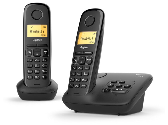 Gigaset A270A Duo Trådløs telefon Ingen nummervisning Sort