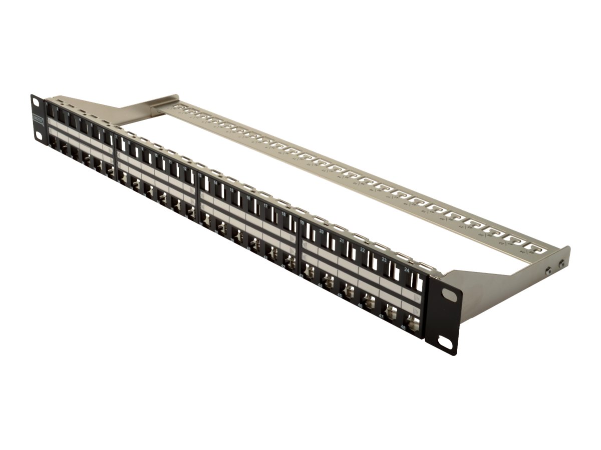 DIGITUS Professional DN-91424 - Patch-panel - CAT 6a - STP - sort, RAL 9005 - 1U - 19 - 48 porte