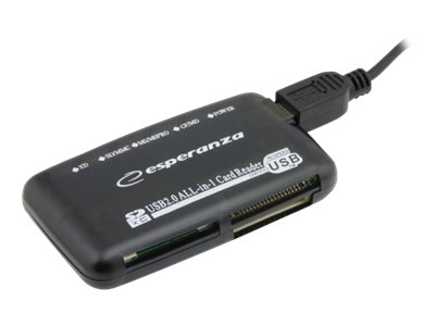 Esperanza EA117 - Kortlæser - alt-i-1 (SD, MMC, xD, MS, CF, MS PRO, Microdrive) - USB 2.0