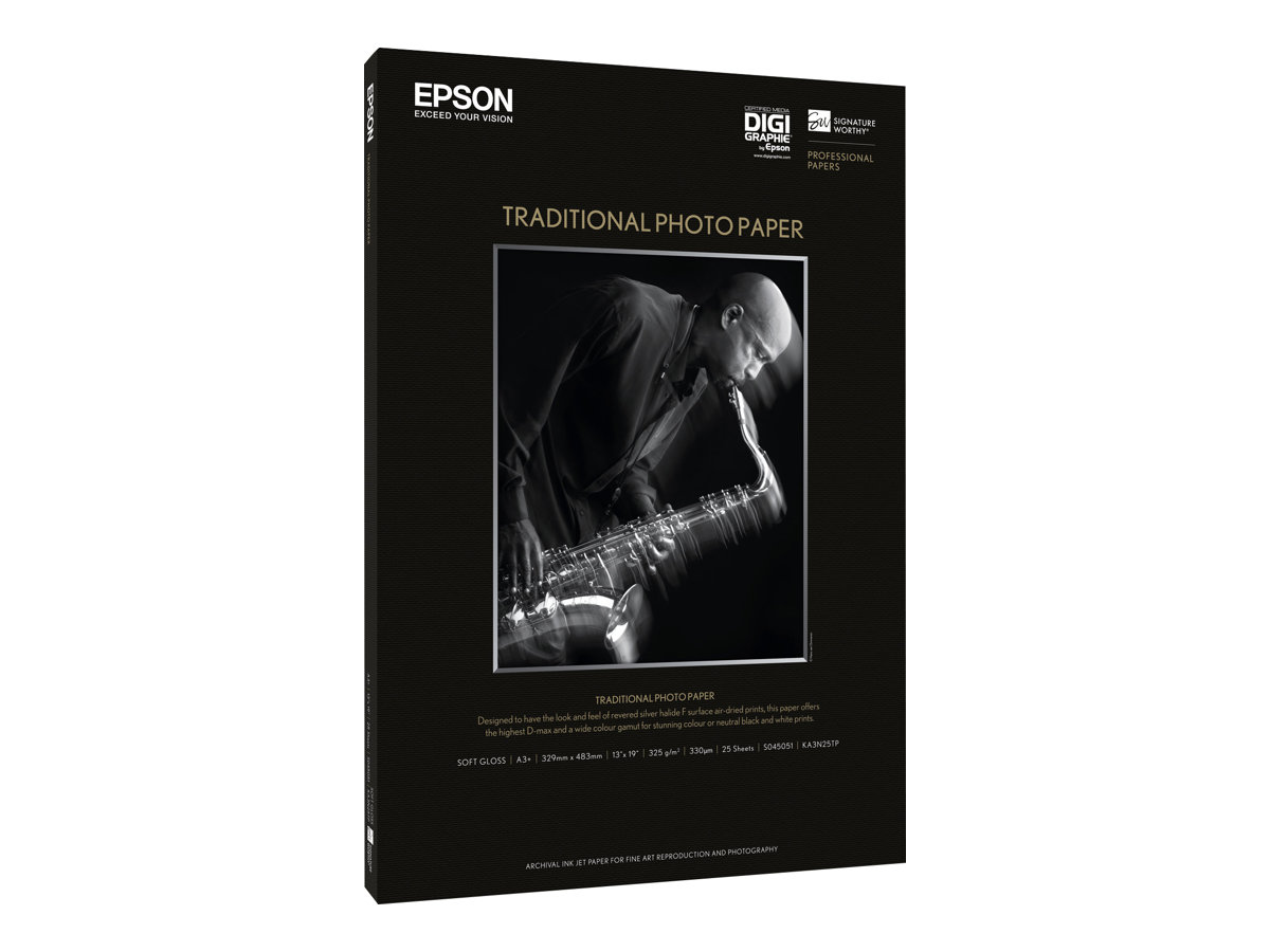 Epson Traditional Photo Paper - A3 plus (329 x 423 mm) - 330 g/m² - 25 ark fotopapir - for SureColor P5000, P800, SC-P10000, P20000, P5000, P700, P7500, P900, P9500