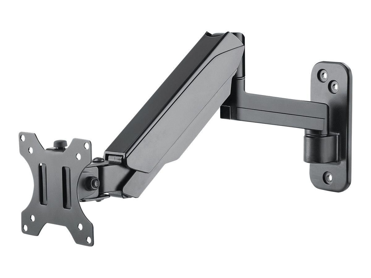 Manhattan TV & Monitor Mount, Wall, Spring Arm, 1 screen, Screen Sizes: 17-32", Black, VESA 75x75 to 100x100mm, Max 8kg, Height Adjustable Swivel Arm