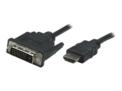 Manhattan HDMI to DVI-D 24+1 Cable, 1m, Male to Male, Black, Dual Link, Compatible with DVD-D, Lifetime Warranty, Polybag Videoadapterkabel 1m Sort