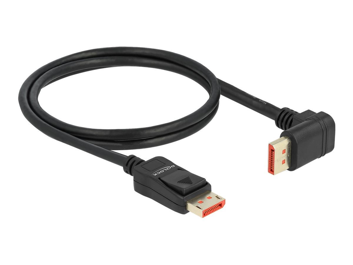 Delock DisplayPort cable male straight to male 90° upwards angled 8K 60Hz 1m