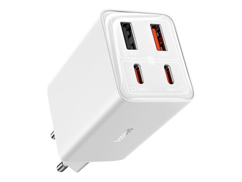 Baseus FC Bayern - Strømforsyningsadapter - GaN6 Pro - 65 Watt - 3.25 A - 4 output-stikforbindelser (2 x USB-C, 2 x USB)