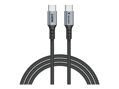 Verbatim USB Type-C kabel 1.2m Sort Sølv