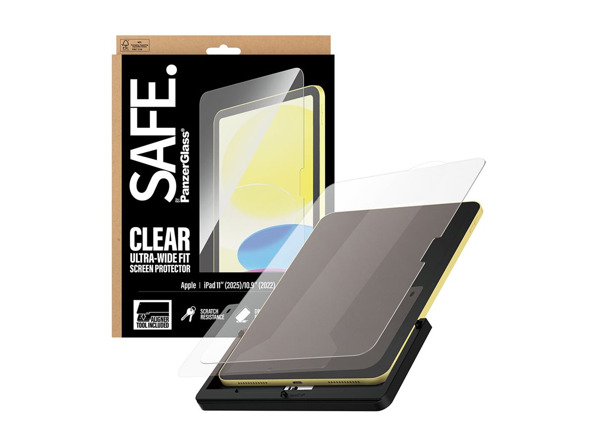 SAFE by PanzerGlass Screen Protector iPad 11" (2025) | 10.9" (2022) | Ultra-Wide Fit w. Fastfit tool
