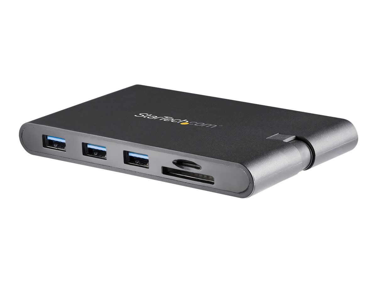 StarTech.com USB C Multiport Adapter, USB Type-C HDMI 4K or 1080p VGA Video, 100W PD Passthrough, 3x USB 3.0, , SD & MicroSD Card Reader, USB 3.0