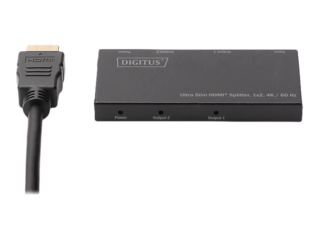 DIGITUS Ultra Slim HDMI Splitter DS-45322 - Video-/audiosplitter - 2 x HDMI - desktop