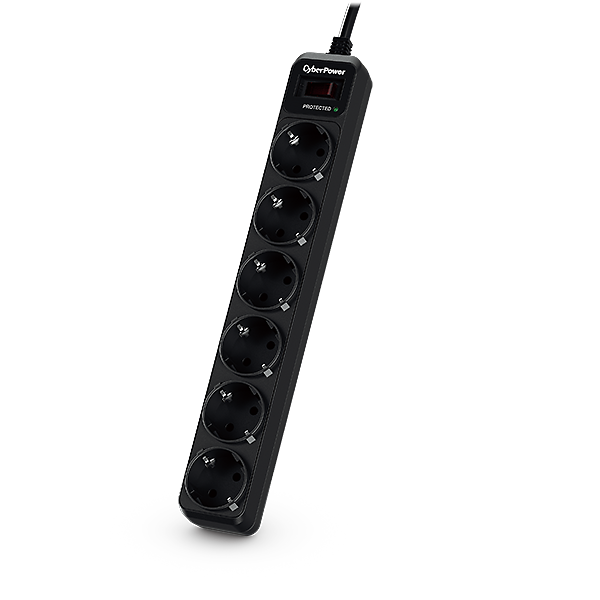 Cyberpower stikdåse med overspændingsbeskyttelse, 6 udtag, Wi‑Fi, 1,8 m