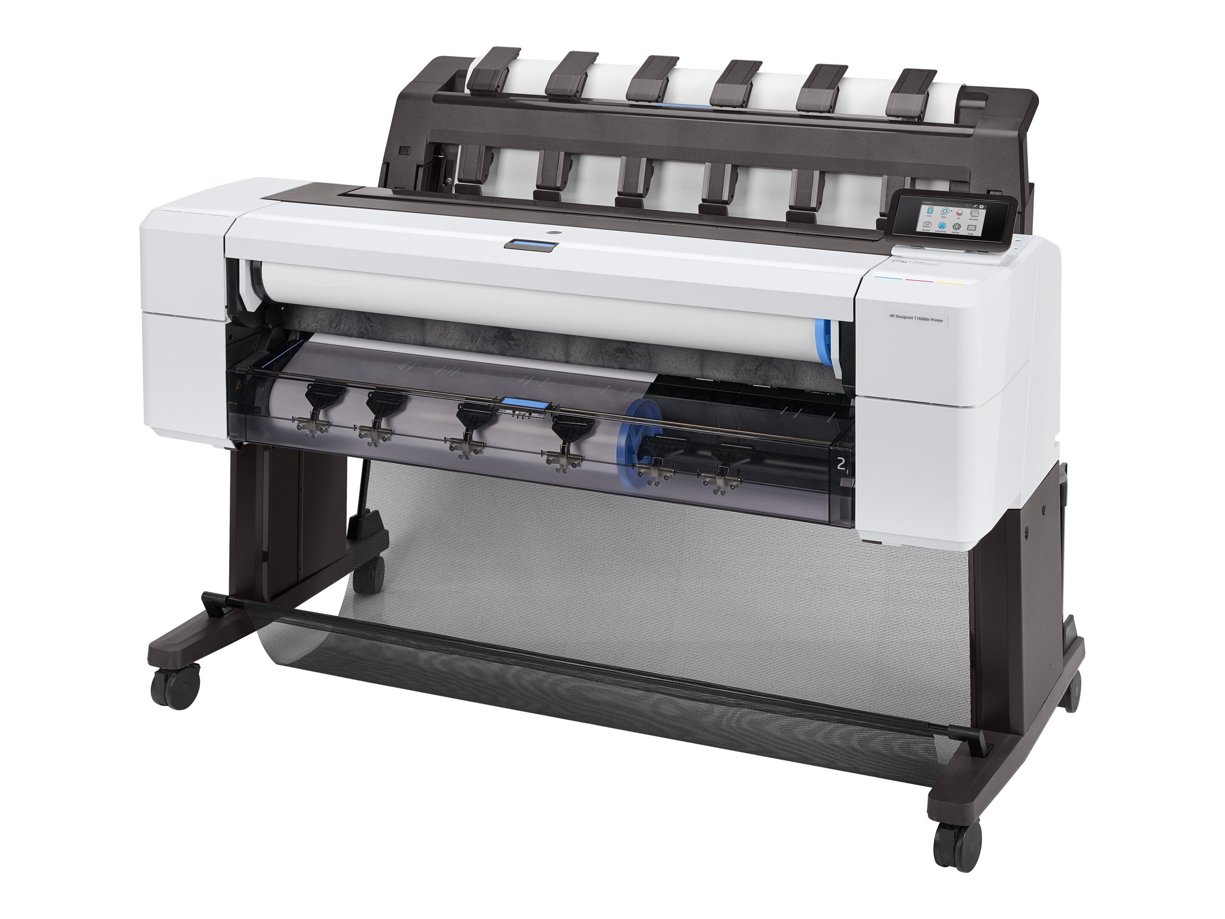 HP DesignJet T1600dr - 36 stor-format printer - farve - blækprinter - Rulle (91,4 cm x 91,4 m), 914 x 1219 mm - 2400 x 1200 dpi - op til 3 spm (mono) / op til 3 spm (farve) - kapacitet: 2 ruller - Gigabit LAN - skærer