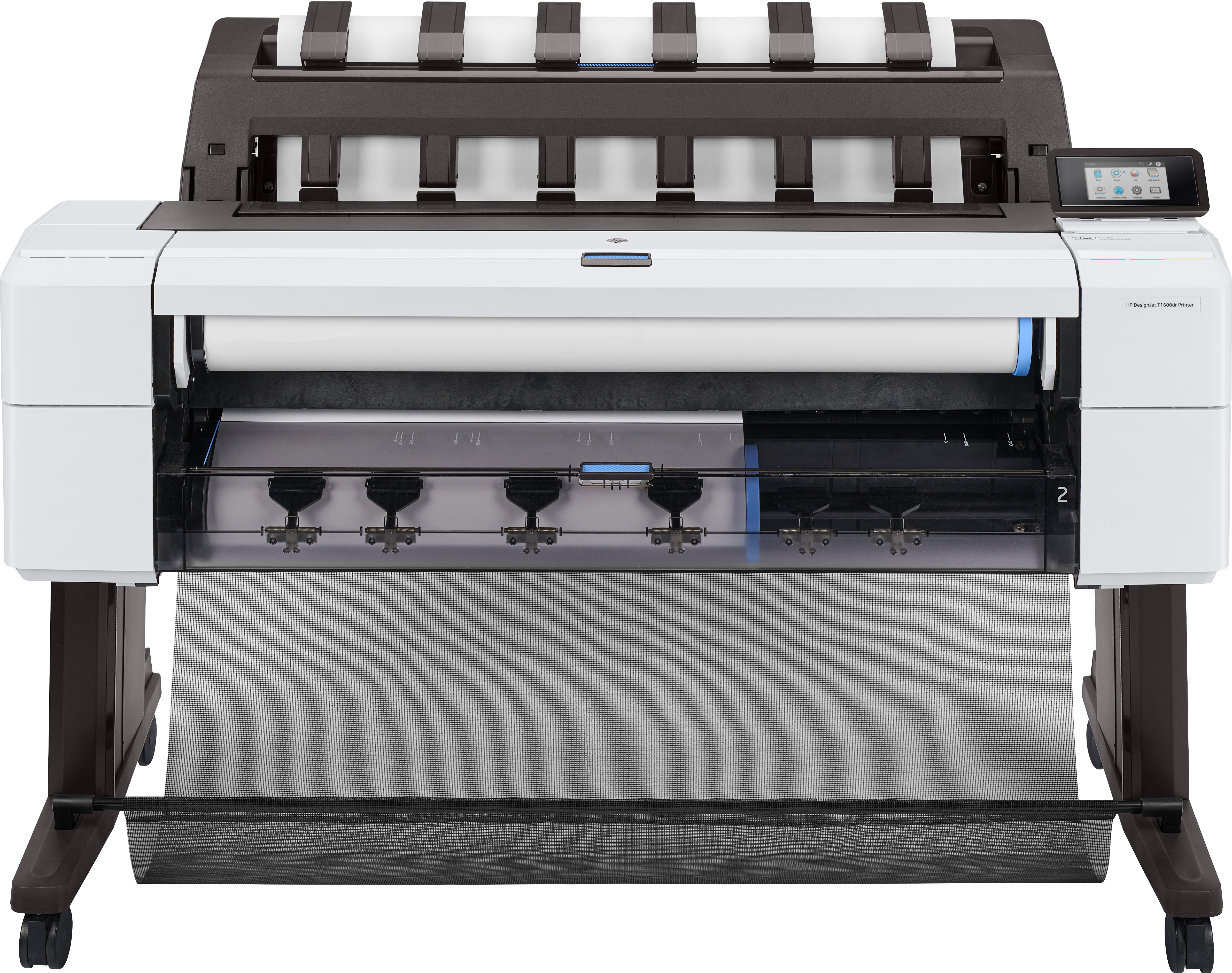 HP DesignJet T1600dr - 36 stor-format printer - farve - blækprinter - Rulle (91,4 cm x 91,4 m), 914 x 1219 mm - 2400 x 1200 dpi - op til 3 spm (mono) / op til 3 spm (farve) - kapacitet: 2 ruller - Gigabit LAN - skærer