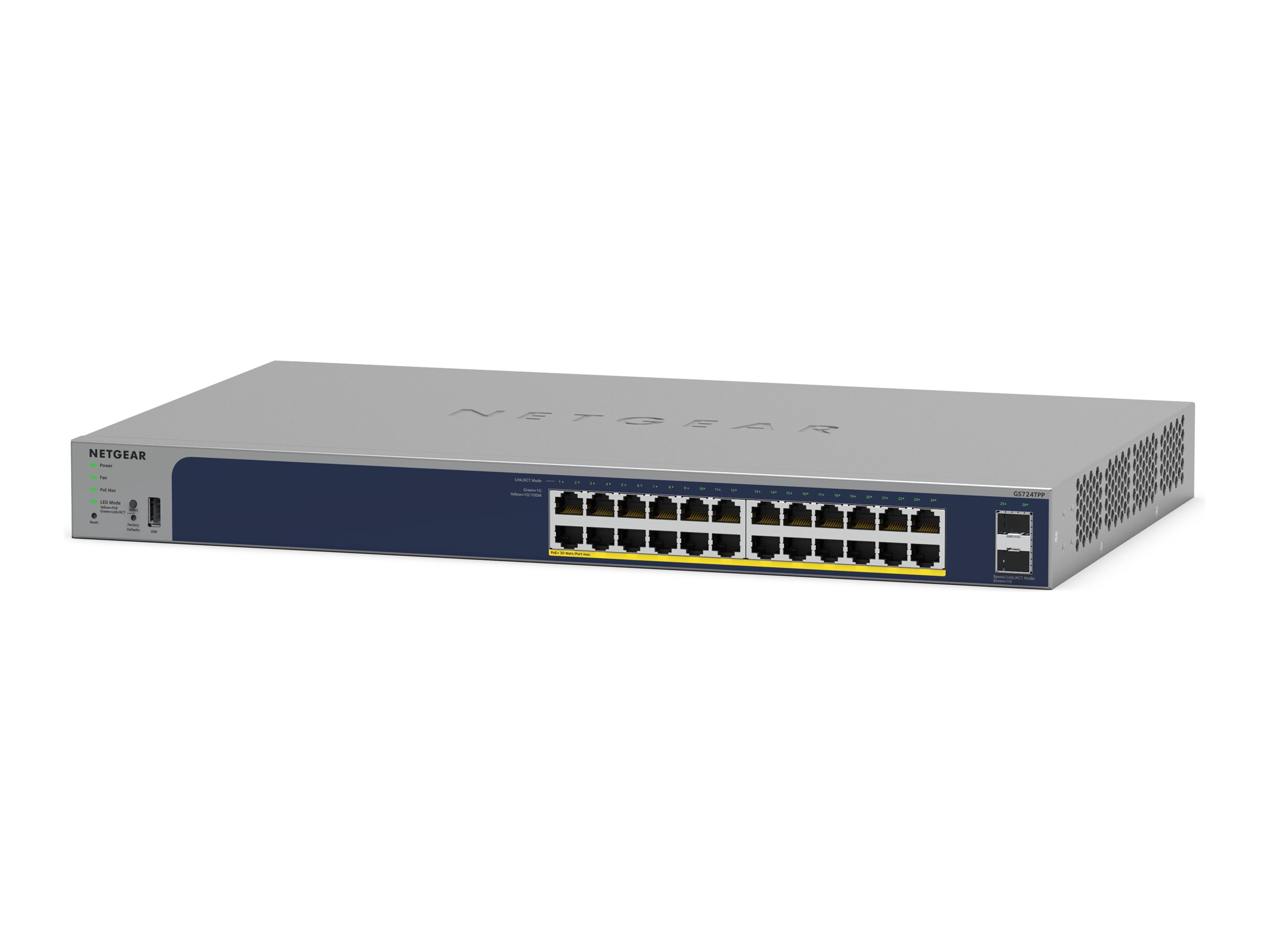 Netgear Gs728tp Administreret L2/l3/l4 Gigabit Ethernet (10/100/1000) Strøm Over Ethernet (poe) Grå