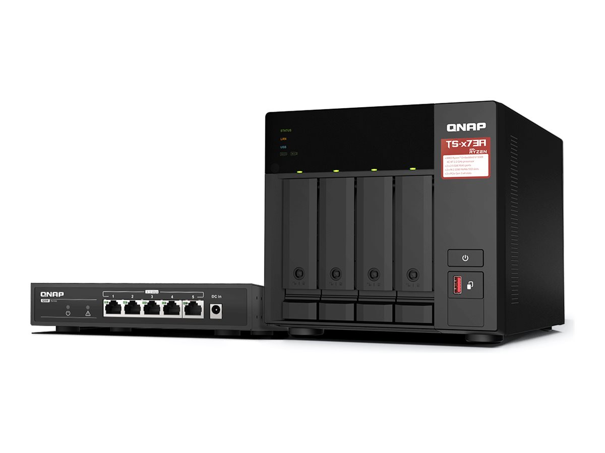 QNAP TS-473A - NAS server - with QSW-1105-5T switch - NAS-Server