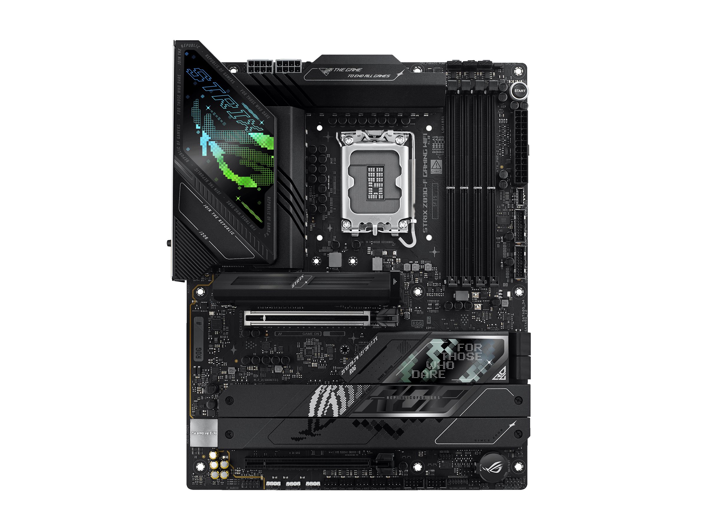 ASUS ROG STRIX Z890-F GAMING WIFI Bundkort - Intel Z890 - Intel LGA1851 socket - DDR5 RAM - ATX