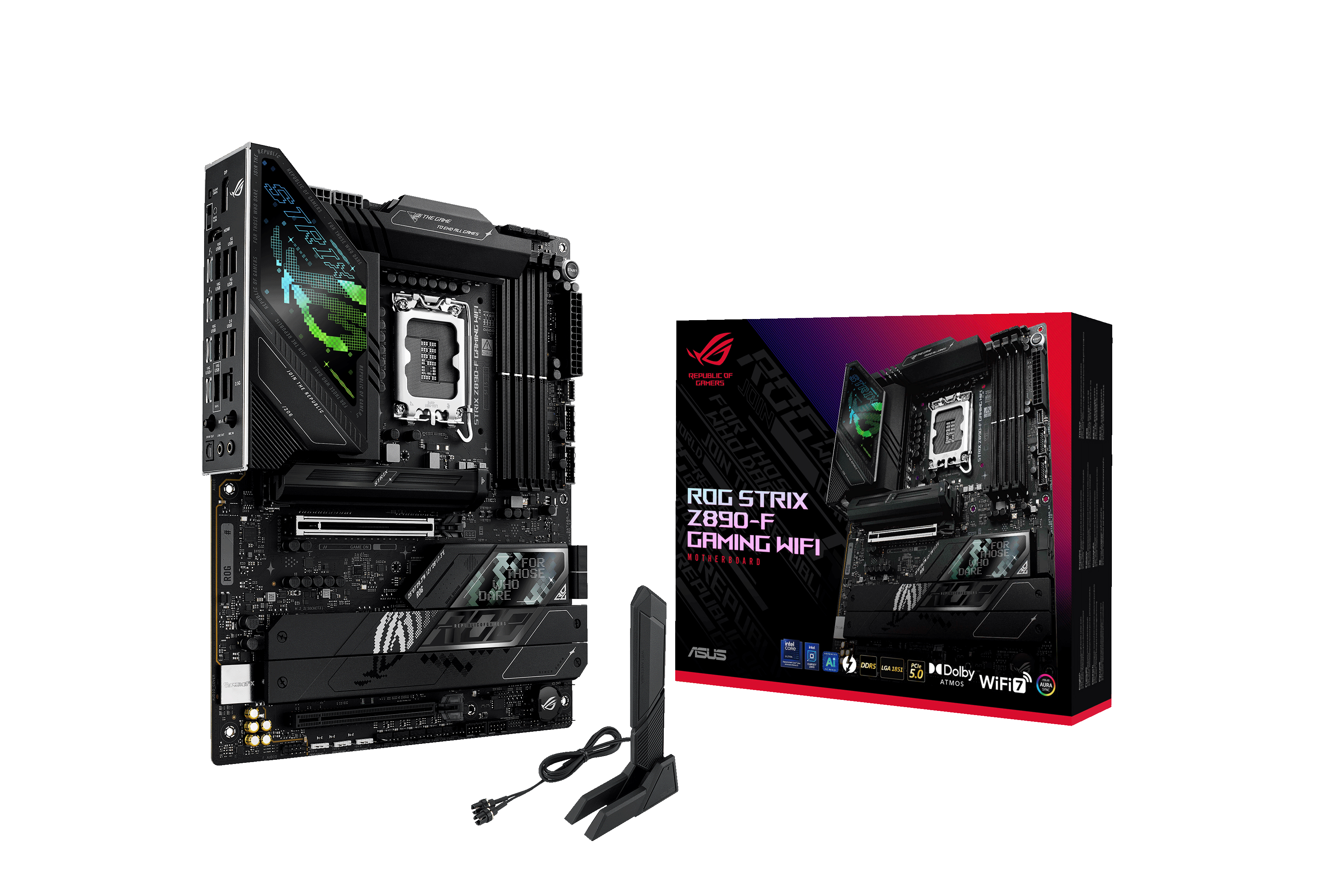 ASUS ROG STRIX Z890-F GAMING WIFI Bundkort - Intel Z890 - Intel LGA1851 - DDR5 RAM - ATX
