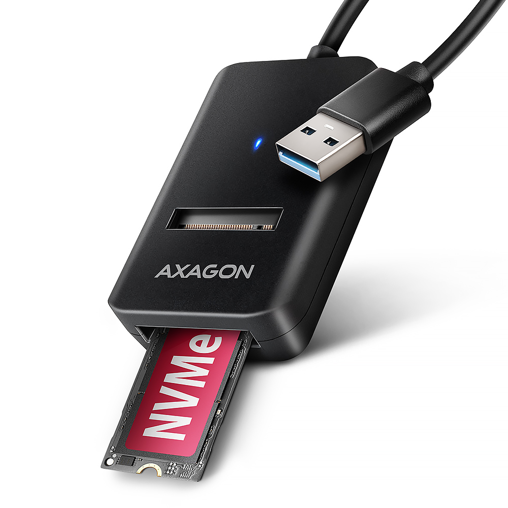 AXAGON - Interfaceadapter - M.2 - M.2 Card (PCIe NVMe & SATA) - USB 3.2 (Gen 2)