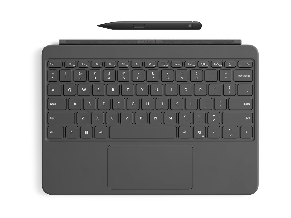 Microsoft Surface Pro Keyboard - 12-inch - tastatur - full size - med touchpad, accelerometer - bagbelyst - magnetisk dok - skifer - 73% genanvendt t