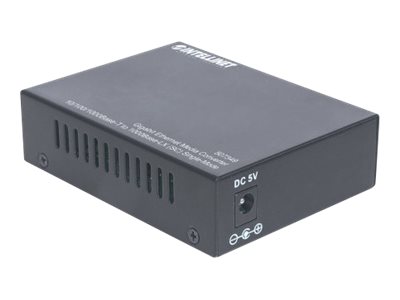 Intellinet Single Mode Media Converter, Base-T to 1000Base-Lx (SC) Single-Mode, 20km (Euro 2-pin plug) Fibermedieomformer Ethernet Fast Ethernet