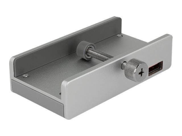 DeLOCK External USB 3.0 4 Port Hub with Locking Screw USB hub - 4 ports - Sølv