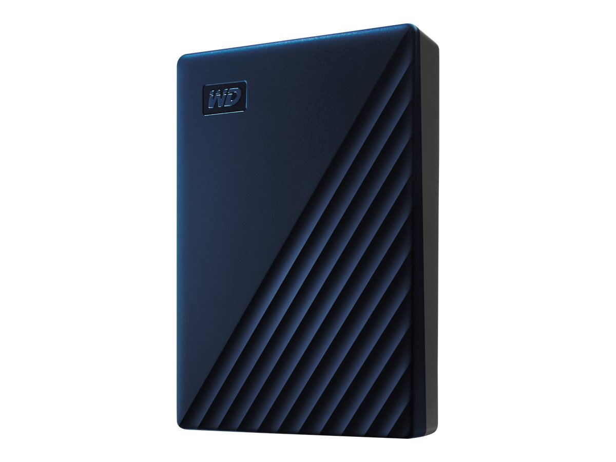 WD My Passport for Mac WDBA2F0040BBL - Harddisk - krypteret - 4 TB - ekstern (bærbar) - USB 3.2 Gen 1 - 256-bit AES - midnatsblå