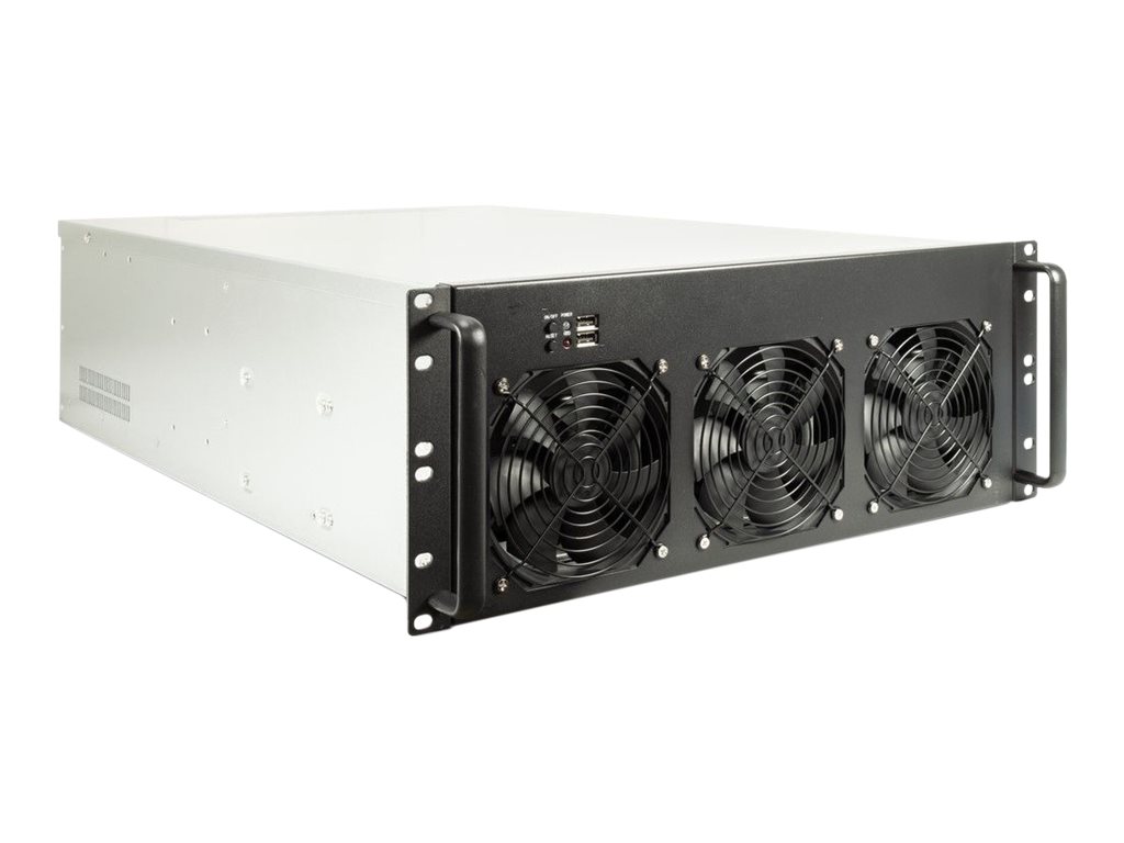 Inter-Tech 4F28 Mining - Rack-monterbar - 4U - udvidet ATX - ingen strømforsyning (ATX) - USB