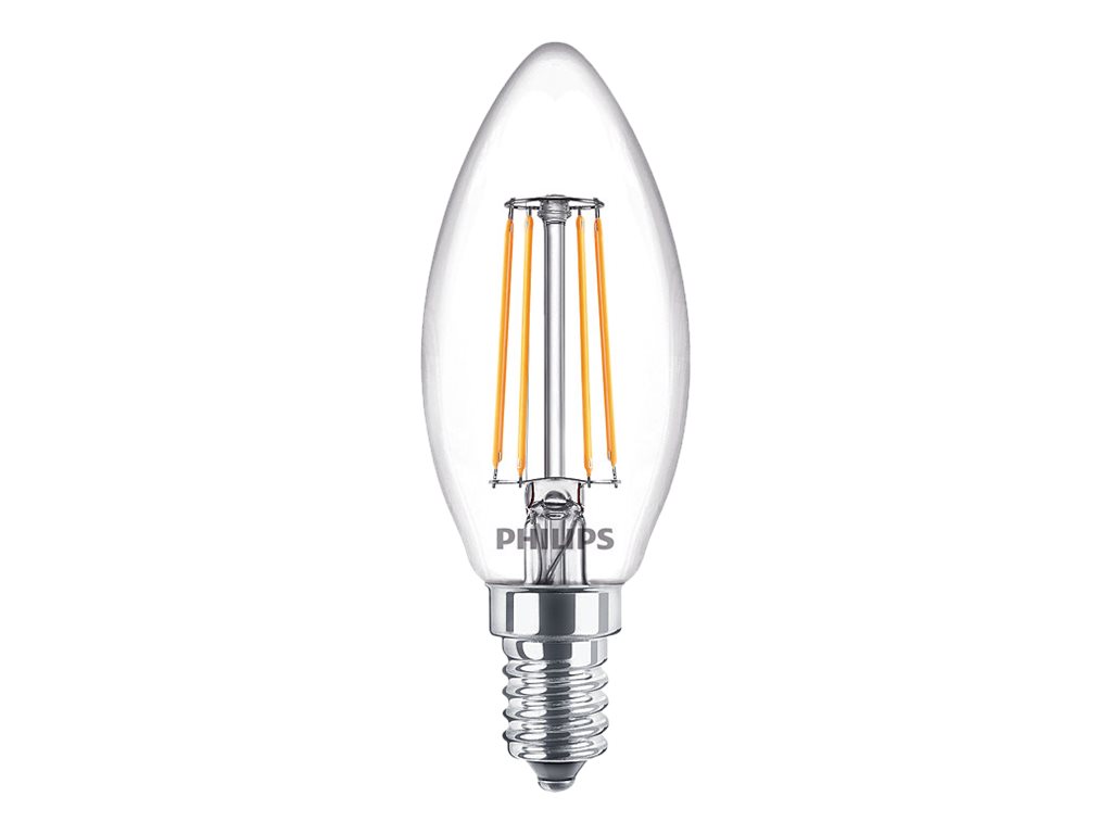 Philips LED-filament-lyspære 4.3W F 470lumen 2700K Varmt hvidt lys