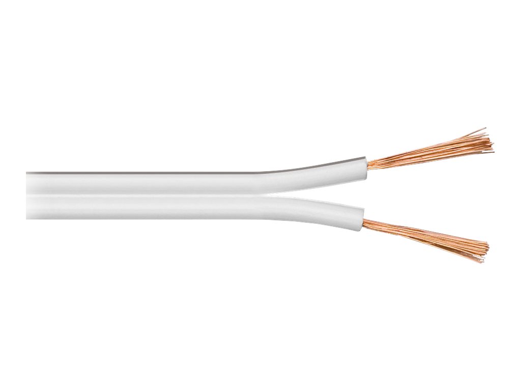 Goobay Højttalerkabel hvid CCA 50 m rulle, tværsnit 2 x 1,5 mm²