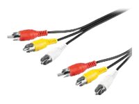 Pro Composite audio/video connector cable 3x RCA