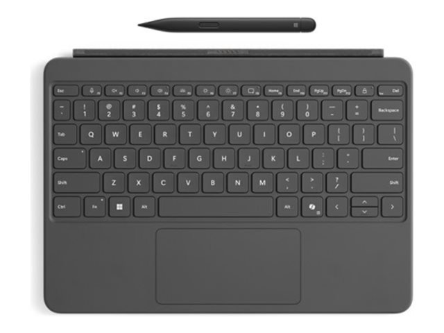 Microsoft Surface Pro Keyboard - 12-inch - tastatur - med touchpad, accelerometer - bagbelyst - magnetisk dok - skifer - 73% genanvendt træbaseret fiber forbruger - med Slim Pen