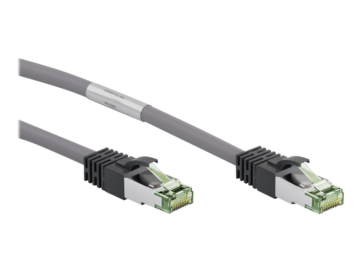 Goobay CAT 8.1 Patchkabel, S/FTP (PiMF), grå 99,9 % iltfri kobberleder (OFC), AWG 24, halogenfri kabelkappe (LSZH), 1 m