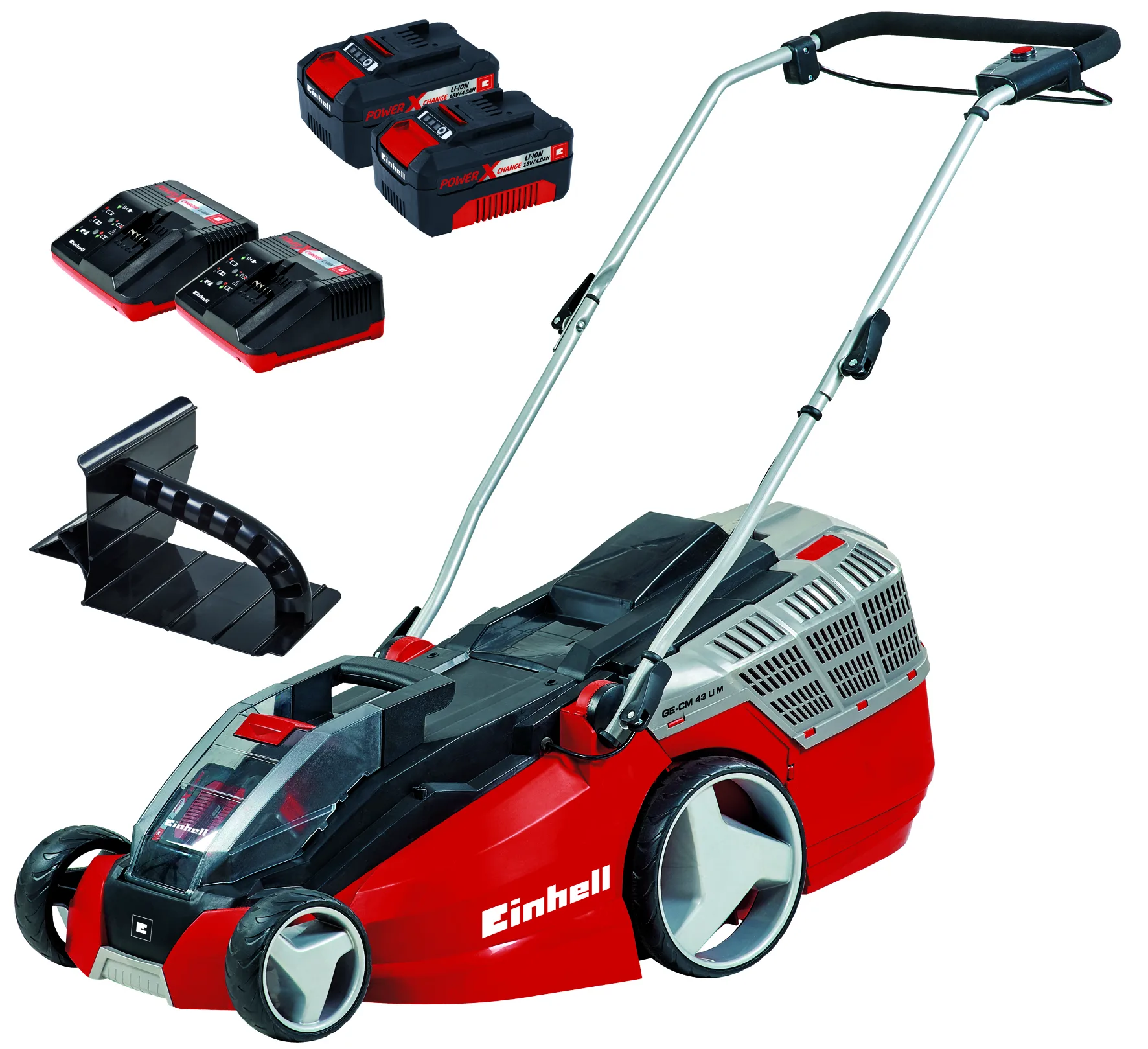 Einhell GE-CM 43 Li M Kit, Skubbe plæneklipper, 43 cm, 2,5 cm, 7,5 cm, 600 m², Roterende knive