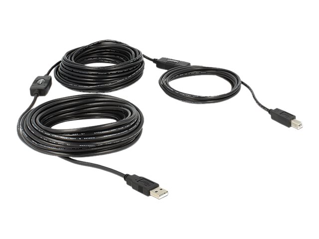 DELOCK 83557 USB 2.0 kabel – USB-A til USB-B, 20 m, sort