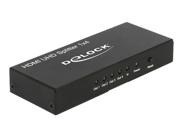 Delock HDMI UHD Splitter 1 x HDMI in > 4 x HDMI out 4K - Video-/audiosplitter - 4 x HDMI - desktop