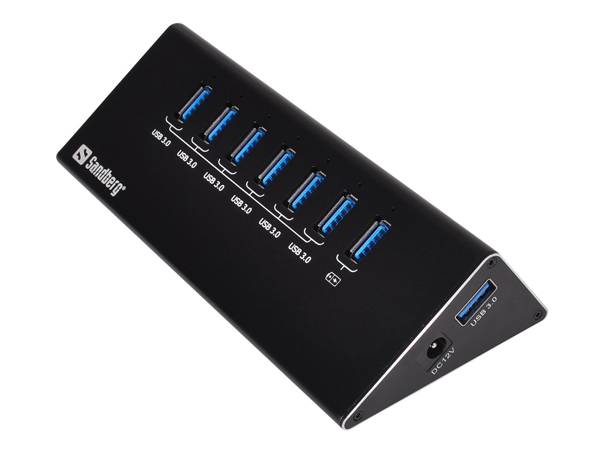 Sandberg 7-Port USB 3.0 Hub USB hub - USB 3.0 - 7 ports - Sort