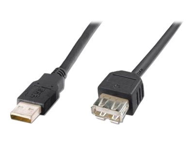 ASSMANN - USB forlængerkabel - USB (han) til USB (hun) - USB 2.0 - 1.8 m - formet - sort